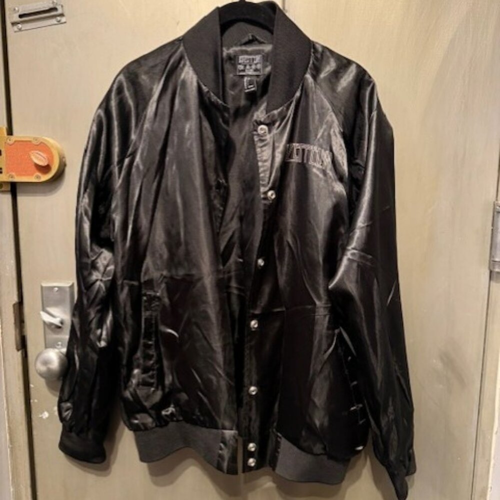 Retro Led Zeppelin Rare Limited Edition Black Satin Bomber / Varsity Tour Jacket - Picture 3 of 16